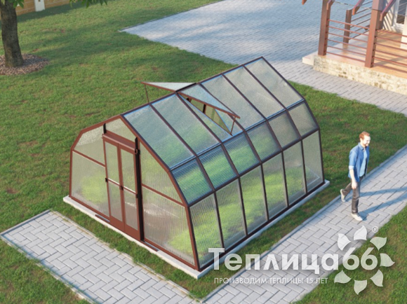 Теплица Рада Таймыр под поликарбонат, ширина 3,5 метра